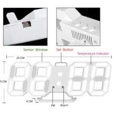 Northix Digitalna 3D ura - bela 