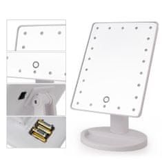Northix Ogledalo za ličenje z LED 22 lučmi - 180 vrtljivo - belo 