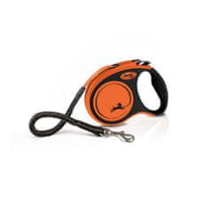 Flexi XTREME S, trak 5m oranžna barva do 20 kg s prilagodljivim pasom Soft-Stop