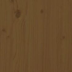 Vidaxl Kavna mizica, medeno rjava, 55x56x32 cm, masivni borov les
