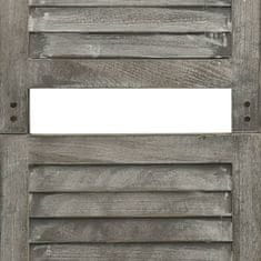 Vidaxl Zaslon s petimi paneli, siv, 179 x 166 cm, masivni les