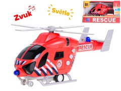 Helikopter gasilci 20 cm na vztrajniku na bateriji s svetlobo in zvokom