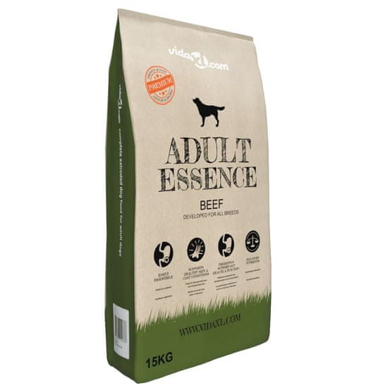 Vidaxl Premium suha hrana za pse Adult Essence Beef 15 kg