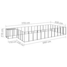 Vidaxl Pasji boks črn 22,99 m2 jeklo