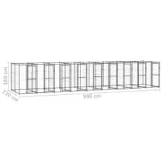 Vidaxl Zunanji pasji boks jeklo 21,78 m²