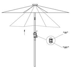 Vidaxl LED Previsni Senčnik 3 m Peščeno Bele Barve