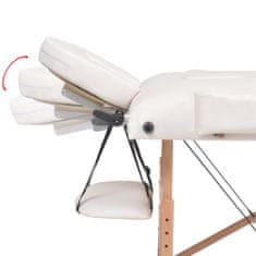 Vidaxl 2-conska zložljiva masažna miza in stolček debelina 10 cm bela