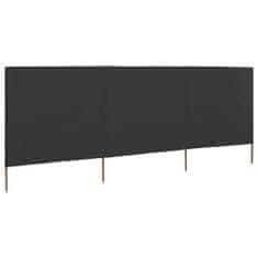 Vidaxl 3-panelni vetrobran tkanina 400x120 cm antracit