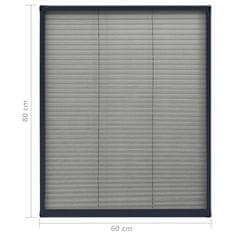 Vidaxl Plise komarnik za okna aluminij antraciten 60x80cm