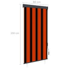 Vidaxl Zunanje rolo senčilo 80x250 cm oranžno in rjavo