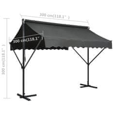 Vidaxl Prostostoječa tenda 300x300 cm antracitna