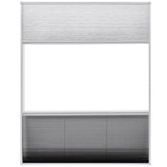 Greatstore Plise komarnik za okna aluminij 80x100 cm s senčilom