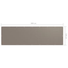 Vidaxl Balkonsko platno taupe 120x400 cm oksford blago