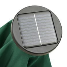Greatstore Senčnik z LED lučkami zelen 200x211 cm aluminij