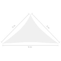Vidaxl Senčno jadro oksford blago trikotno 5x5x6 m belo