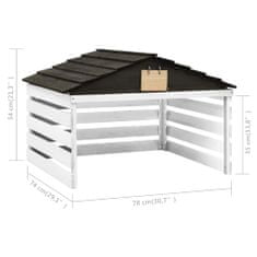 Vidaxl Garaža za robotsko kosilnico črna in bela 78x74x54 cm lesena
