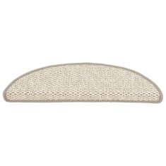 Greatstore Samolepilne preproge za stopnice sisal 15 kosov 56x20 cm bež