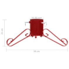 Vidaxl Stojalo za novoletno jelko rdeče 58x58x21 cm