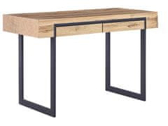 Beliani Pisalna miza z 2 predaloma 120 x 55 cm svetel les / črna VIDA