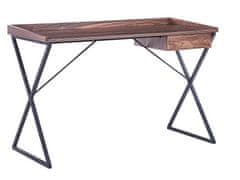 Beliani Pisalna miza s predalom 120 x 54 cm temni les / črna NOXON
