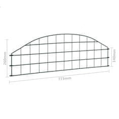 Vidaxl Komplet obokane vrtne ograje 77,3x26 cm zelen