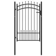 Vidaxl Vrata za ograjo s konicami jeklo 100x150 cm črna