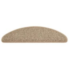 Greatstore Samolepilne preproge za stopnice sisal 15 kosov 65x25 cm