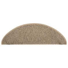 Greatstore Samolepilne preproge za stopnice sisal 15 kosov 65x25 cm