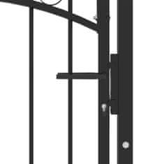 Vidaxl Vrata za ograjo s konicami jeklo 100x150 cm črna