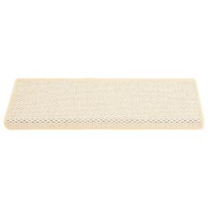 Vidaxl Samolepilne preproge za stopnice sisal 15 kosov 65x25 cm krem