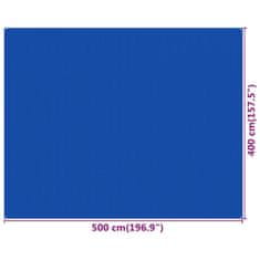 Vidaxl Preproga za šotor 400x500 cm modra HDPE