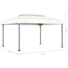 Vidaxl Paviljon 400x300 cm krem aluminij