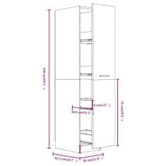 Vidaxl Lekarniška omara siva sonoma 30x42,5x150 cm konstruiran les