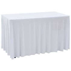 Vidaxl Raztegljiva pregrinjala za mizo 2 kosa 183x76x74 cm bela