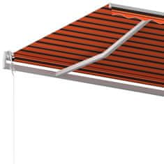 Vidaxl Prostostoječa ročno zložljiva tenda 500x300 cm oranžna/rjava