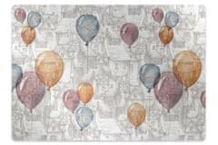 Decormat Podloga za zaščito tal Balloons and houses 100x70 cm 