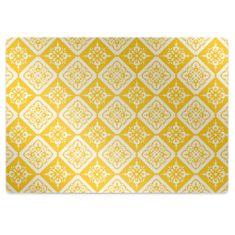Decormat Podloga za stol Yellow white pattern 120x90 cm 