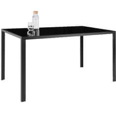 tectake Komplet jedilne mize in stolov Brandenburg 6+1 Črna/črna