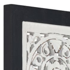 Vidaxl Ročno izrezljani stenski panel MDF 40x40x1,5 cm črn in bel