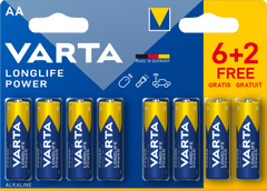 Varta baterija Longlife Power 6+2 AA 4906121428, 6+2 kosov