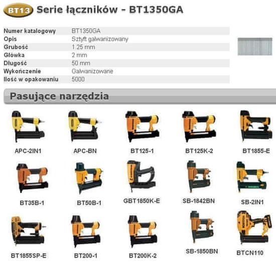 Bostitch BOSTITCH STICK BT13 50mm 5000 kosov.