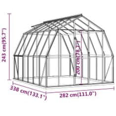 Vidaxl Rastlinjak z okvirjem antracit 9,53 m² aluminij