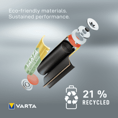 Varta Recycled 5+1 AA 2100 mAh R2U polnilna baterija 56816101476, 6 kosov