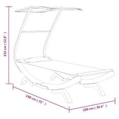 Vidaxl Zunanja postelja s streho 100x190x134 cm trden les krem