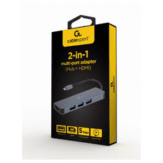 CABLEXPERT Adapter USB-C 2-v-1 3xUSB, HDMI