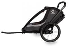 Hamax Voziček za kolo z ramo + komplet vozička Cocoon, siv/črn