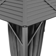 Vidaxl Gazebo z nadstreškom in zavesami, 4x3 m, antracit