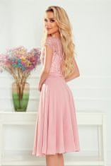 Numoco Ženska čipkasta obleka Linda umazano roza XL
