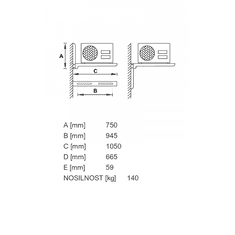 Tecnosystemi Konzola za klimo vzdolžna TMB - 140 TS 11100059