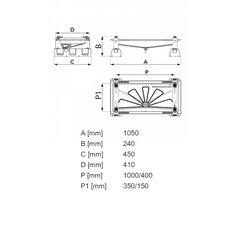 Tecnosystemi Talna konzola s posodo za kondenz TS SCD500106